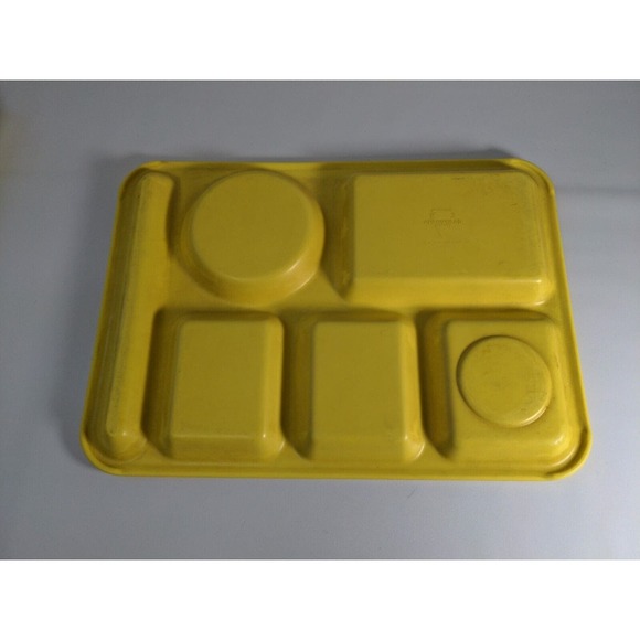 4 Vintage Arrowhead Stack Lunch cafeteria Trays USA MADE Cleveland OH Yellow - Picture 10 of 10